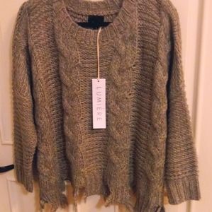 NEW Lumiere casual heavy knit gray sweater